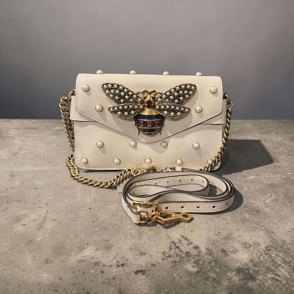 Gucci Queen Margaret / Broadway Pearl-Studded Mini Shoulder Bag
